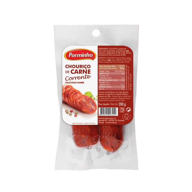 Porminho Chourico de Carne Corrente 200g - Ace Market